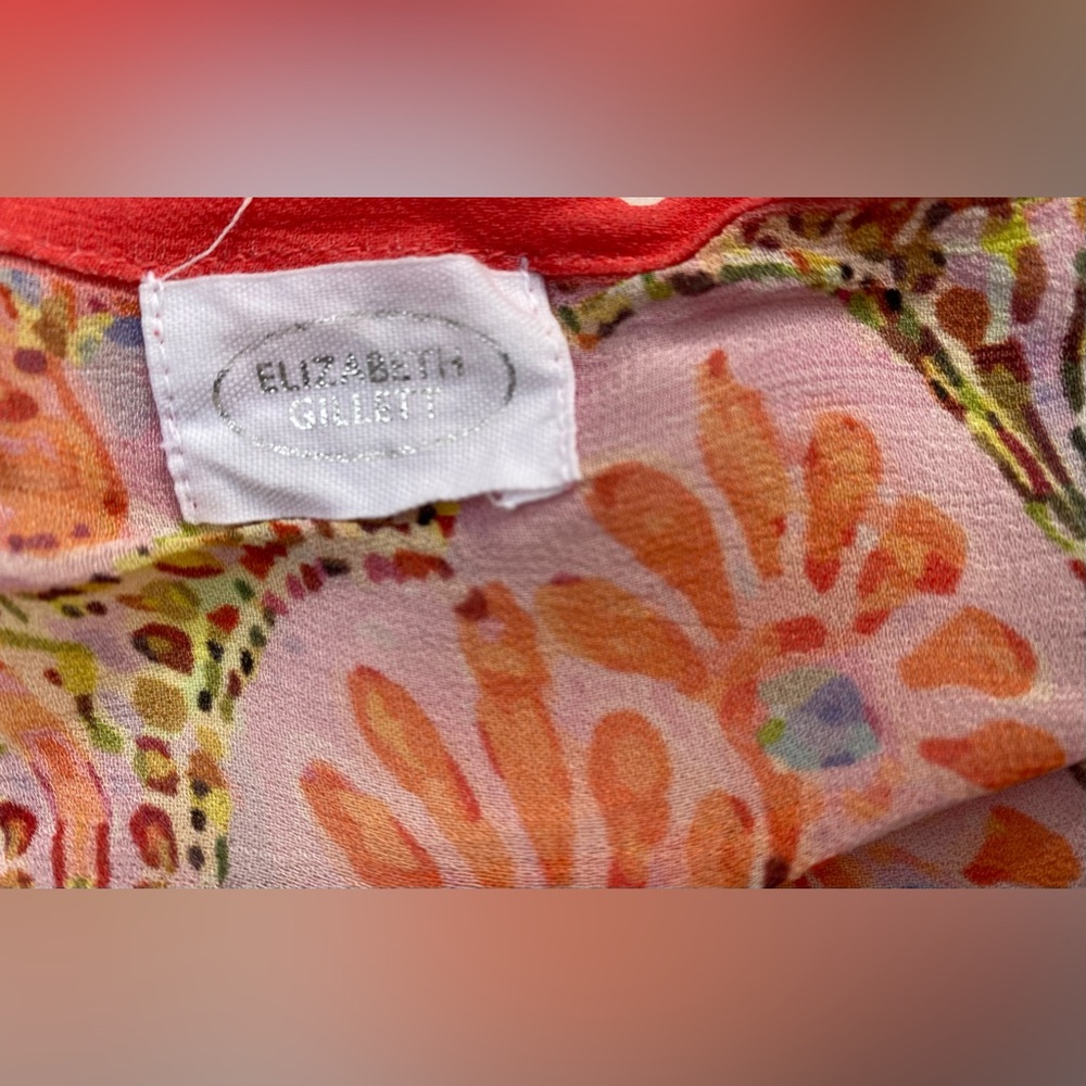 Elizabeth Gillett Anthropologie Floral Print Kimono Wrap - Picture 7 of 9